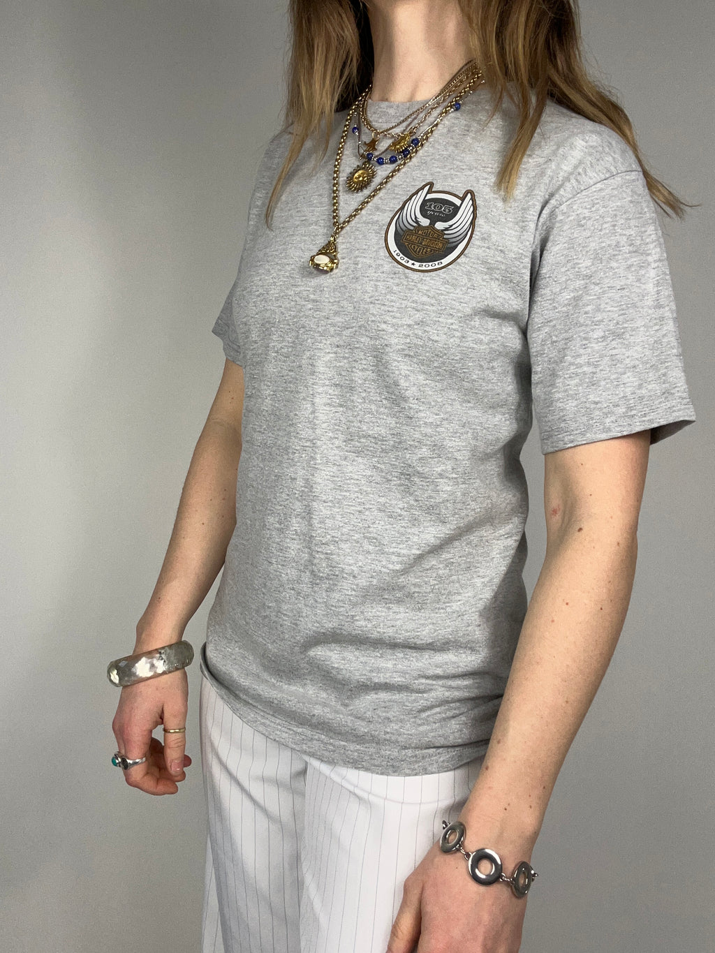 Grey Harley Davidson T Shirt Size S