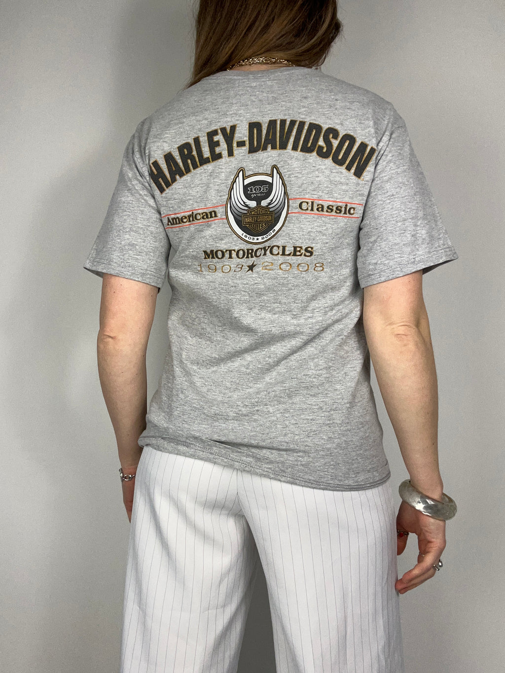 Grey Harley Davidson T Shirt Size S