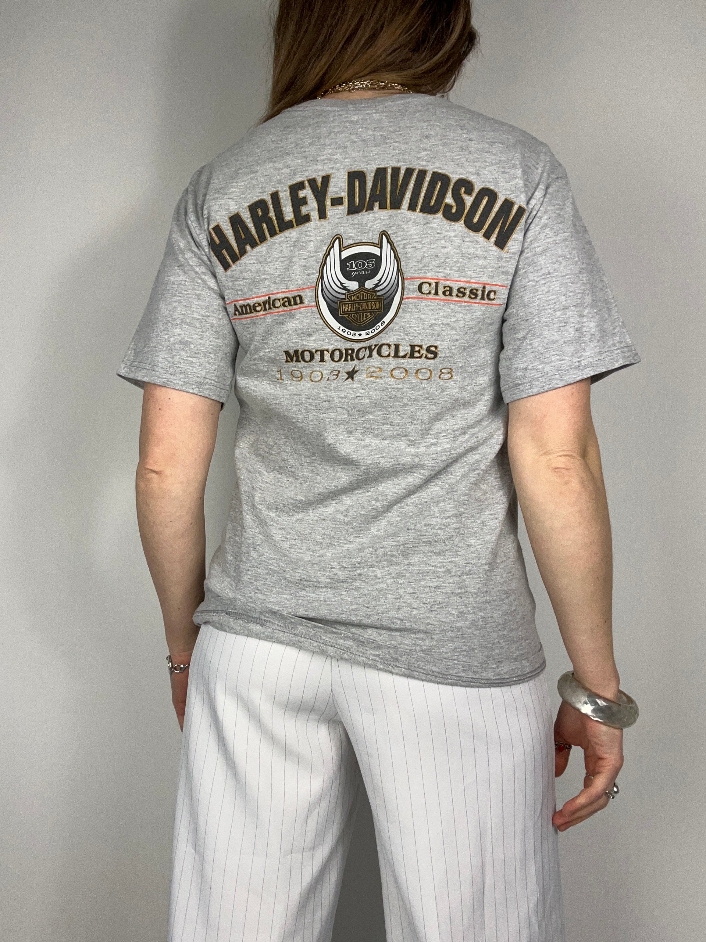 Grey Harley Davidson T Shirt Size S