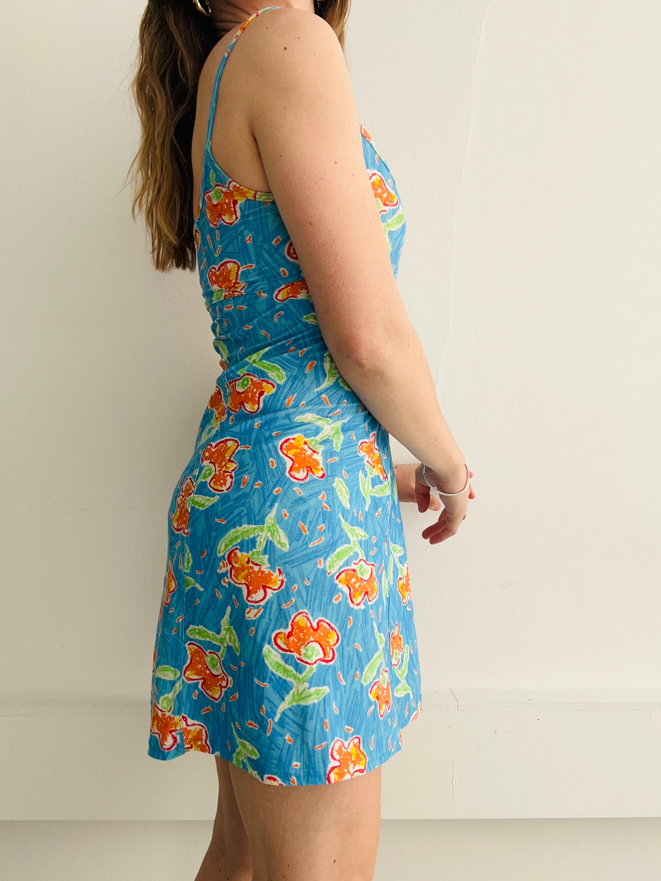 Floral 90's Mini Dress Size 8/10