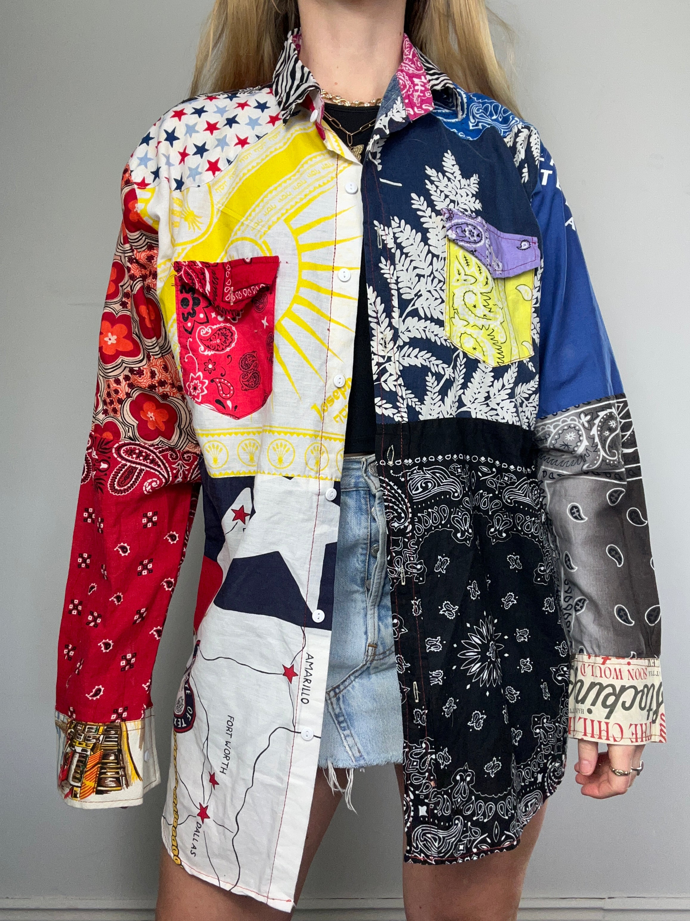 Patchwork Shirt Size M