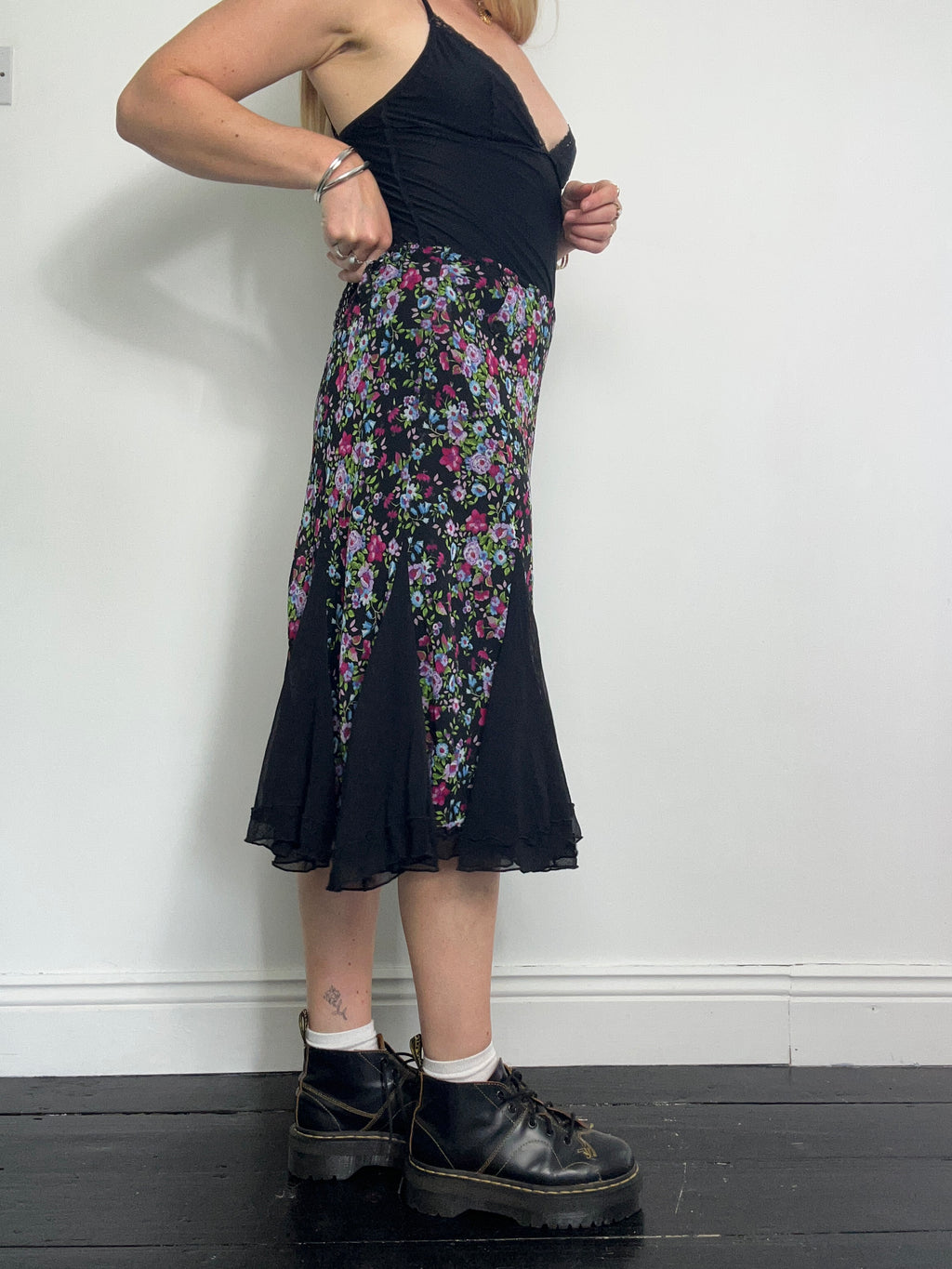 Chiffon Floral Midi Skirt Size 12