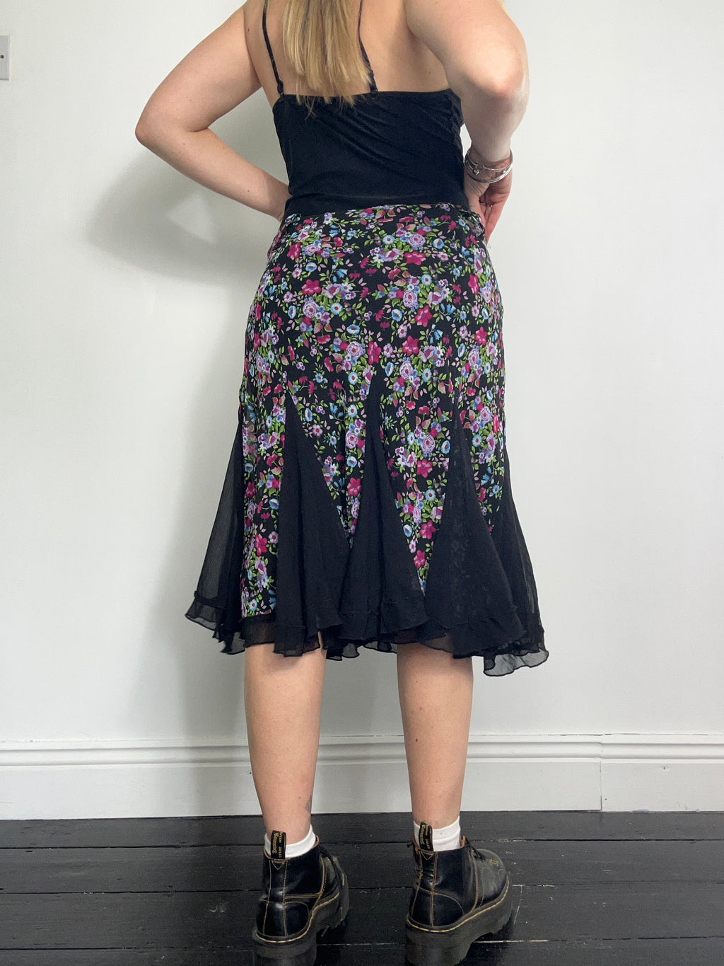 Chiffon Floral Midi Skirt Size 12