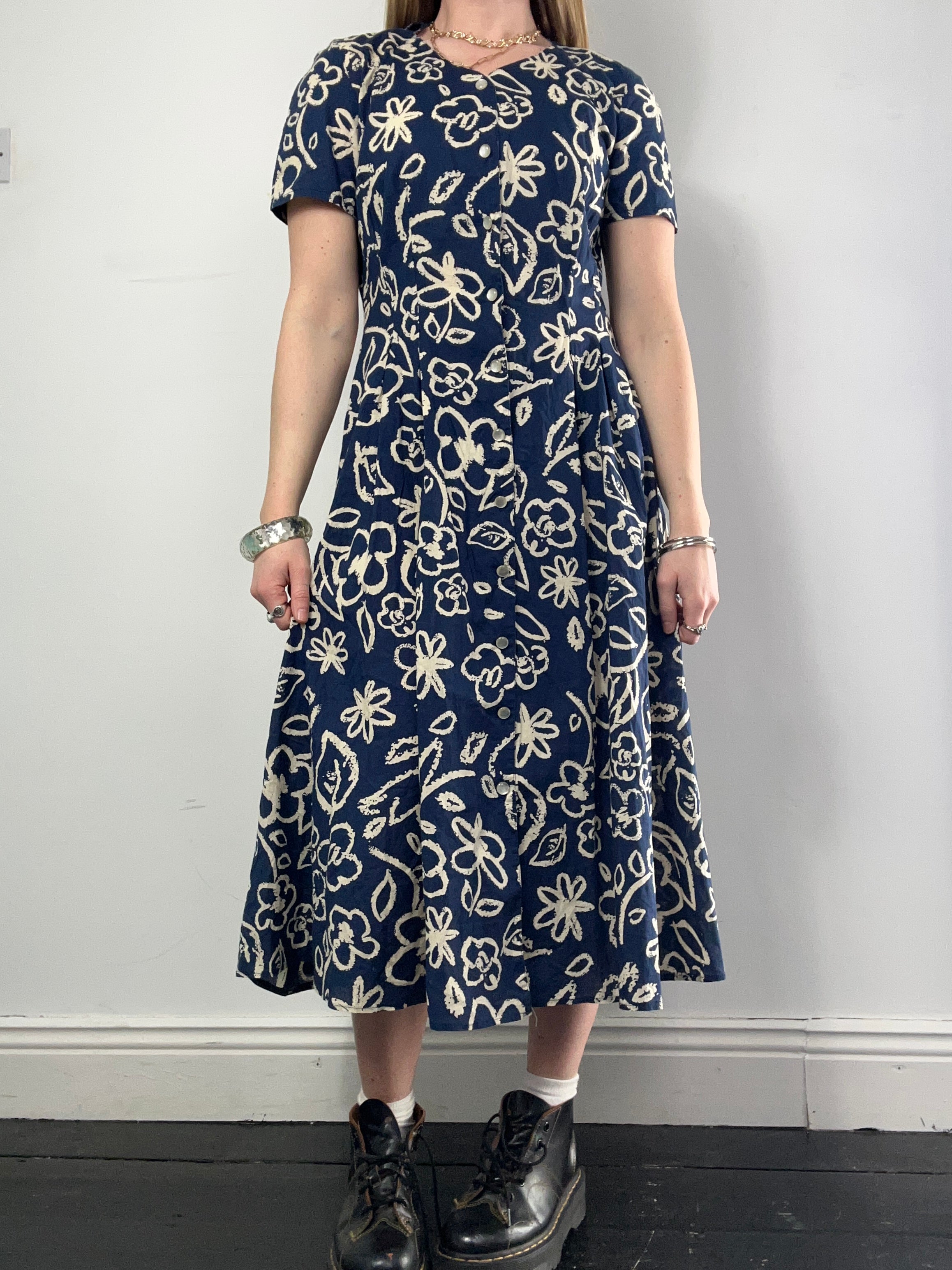 90's Flroal print Tea Dress Size 10