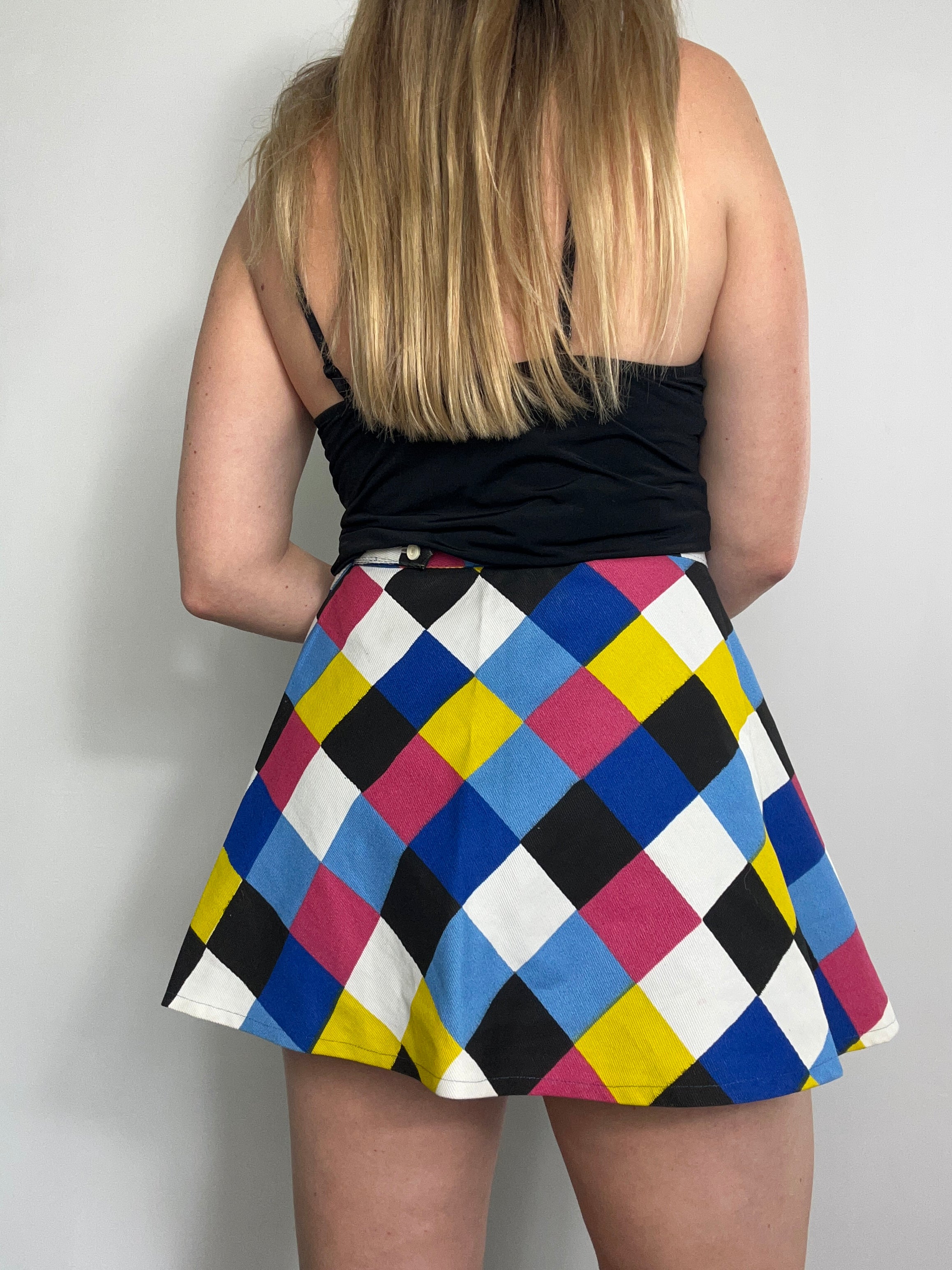 lil 1970's Check mini Skirt Size 8