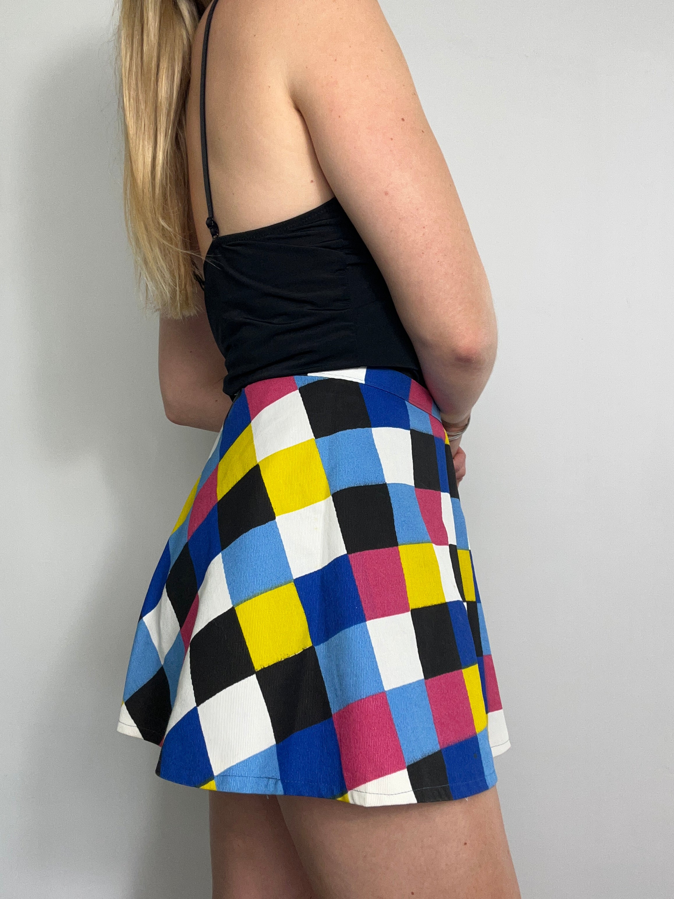 lil 1970's Check mini Skirt Size 8