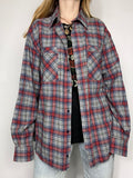 Grey And Red 90's Tratan Shirt Size L
