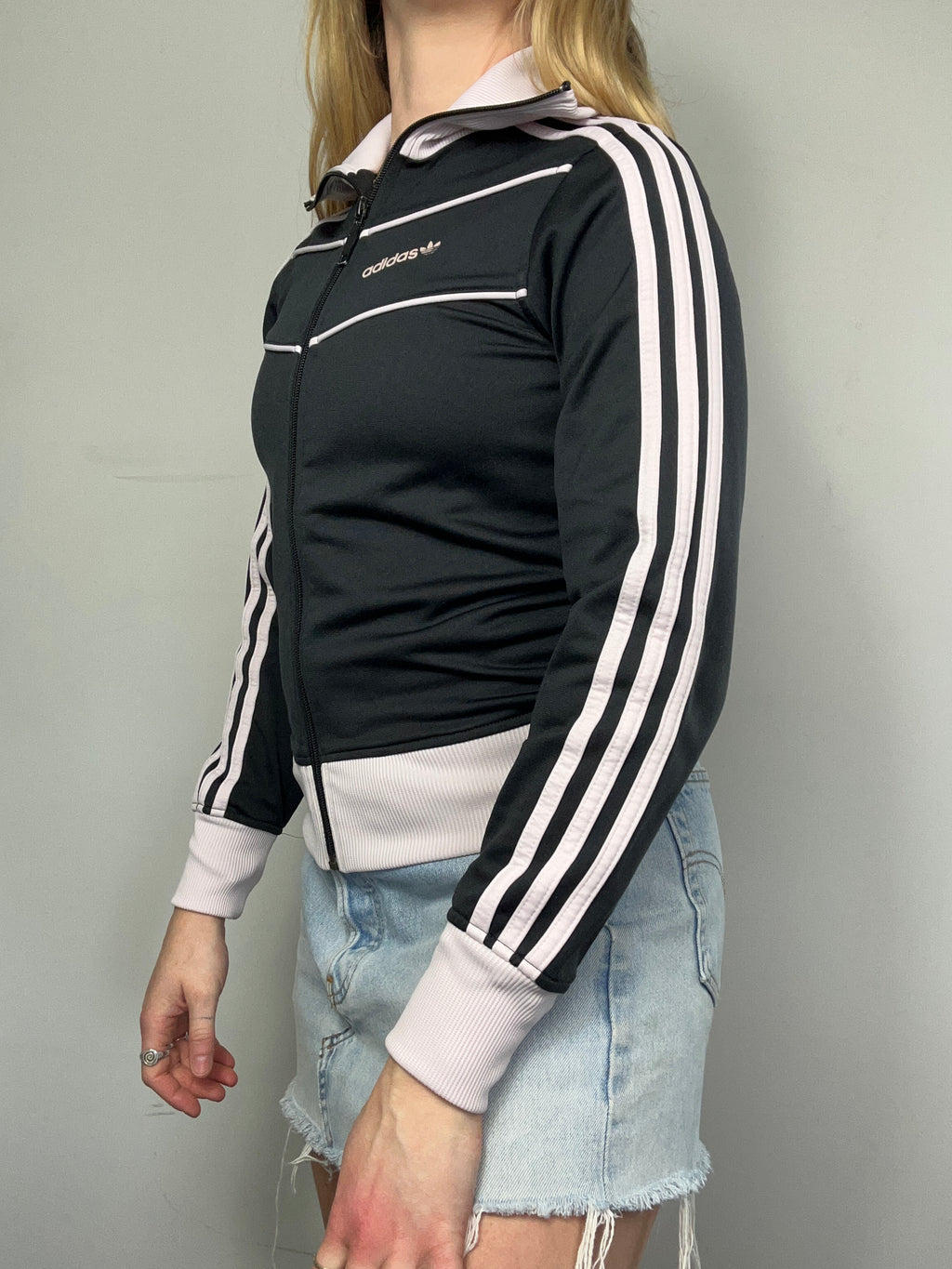 Black And White Adidas Track Jacket Size Xs