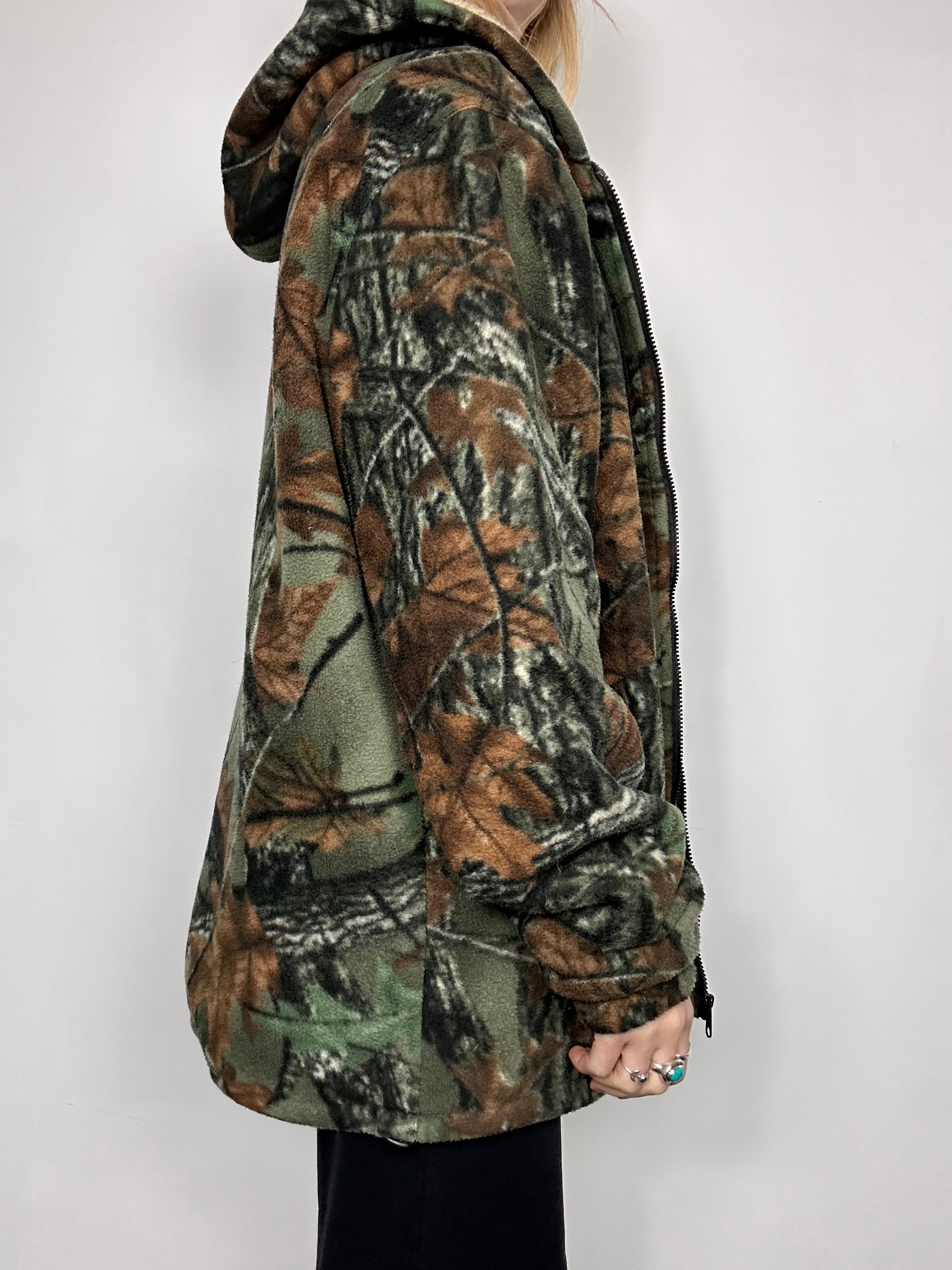 Camo Tree Fleece Sherling Jacket Size Xl