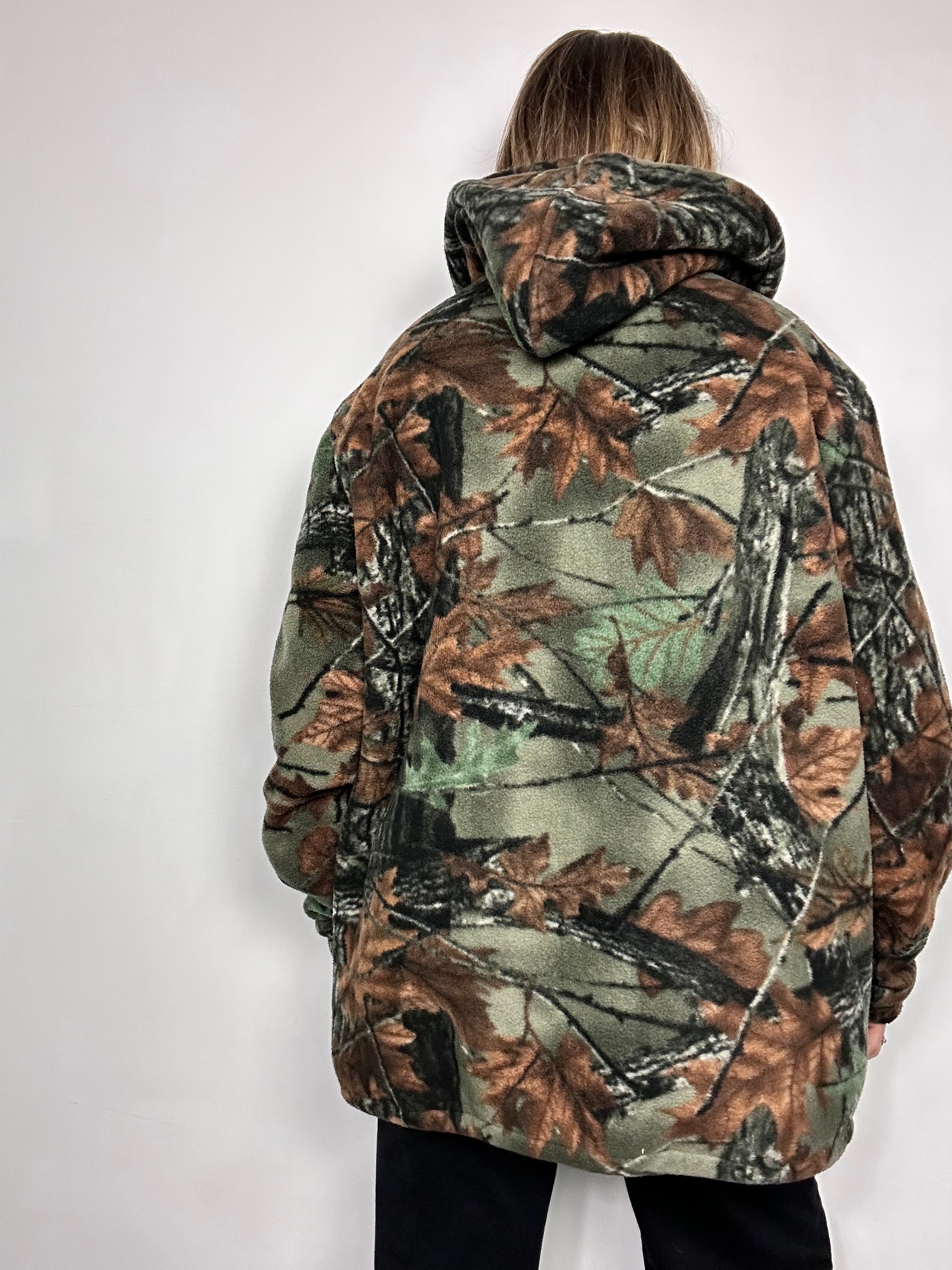 Camo Tree Fleece Sherling Jacket Size Xl