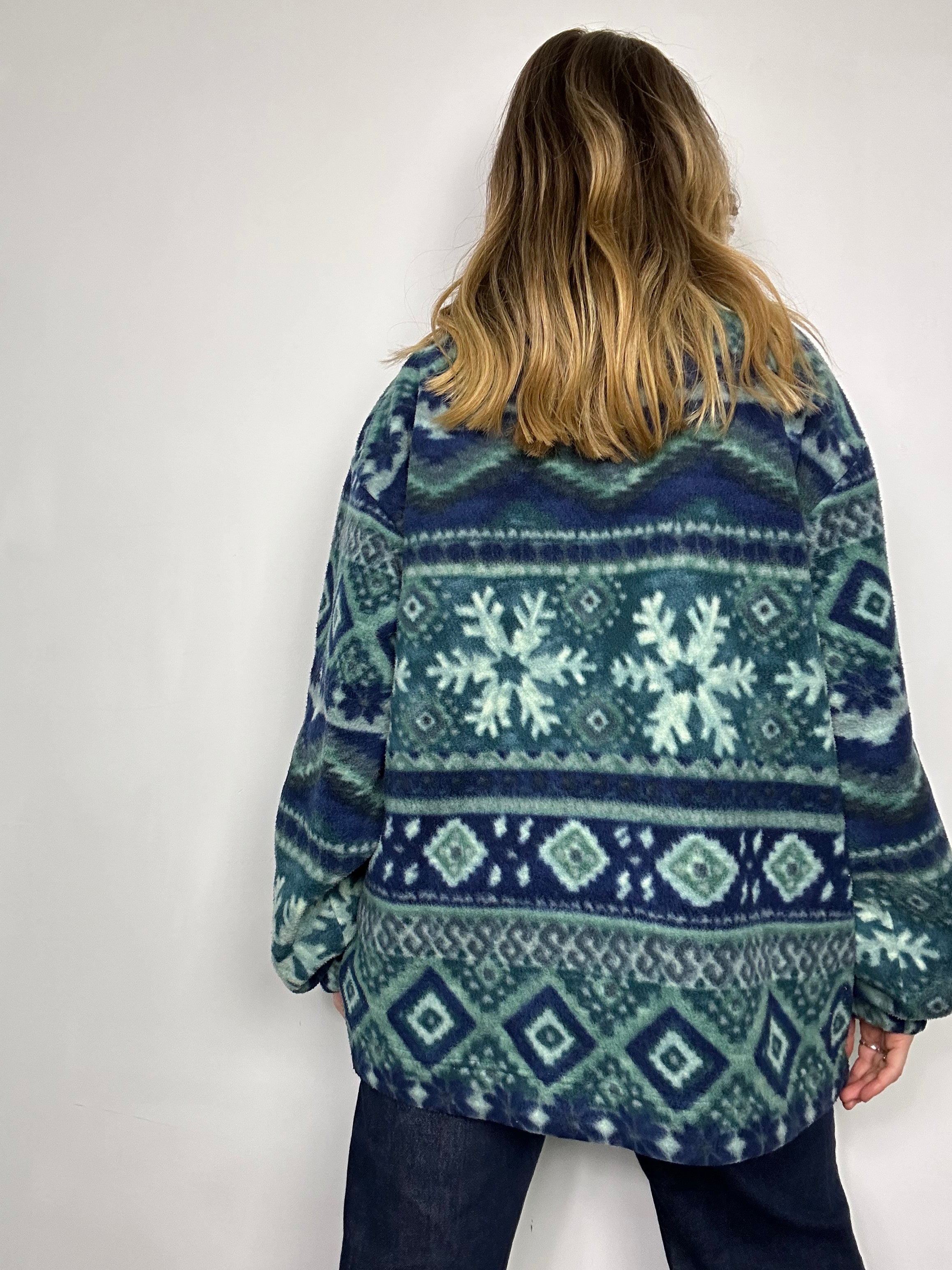 Navy Teal 80's Fleece Size L
