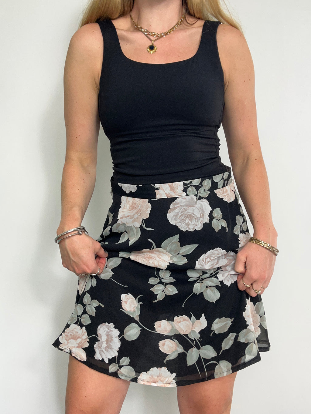 Chiffon 90's Floral Mini Skirt SIze 6