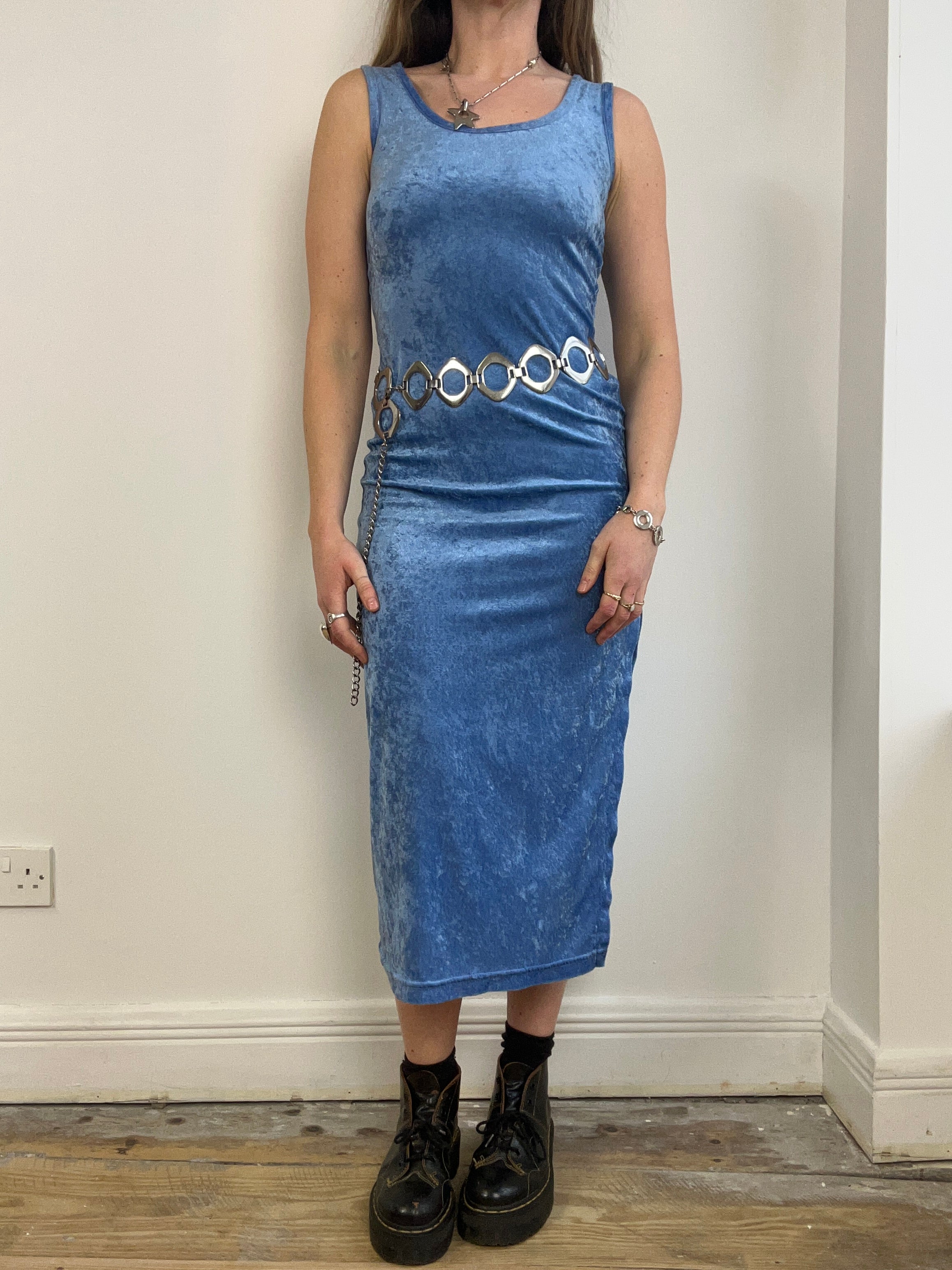 Baby Blue Velvet Dress Size 8/10 Spice Vintage Store Baby Blue Velvet Dress Size 8/10 Spice Vintage Store