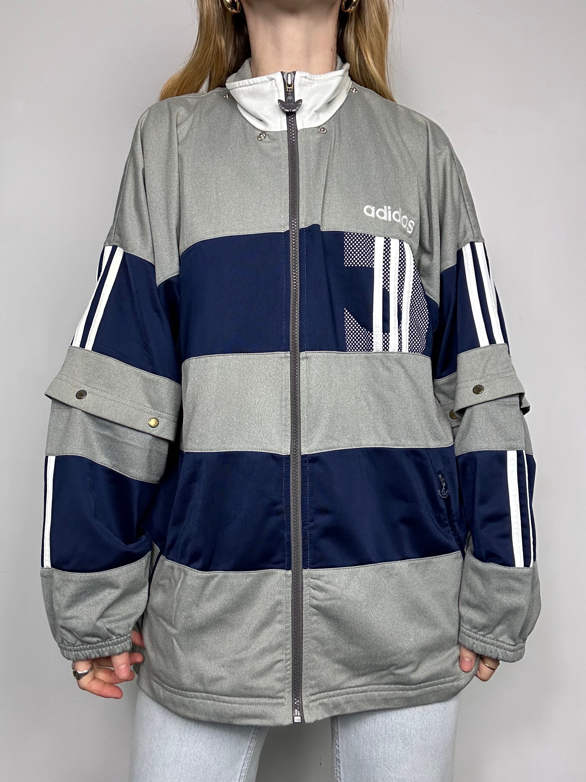 Striped 90's Adidas Track Jacket Size Xl