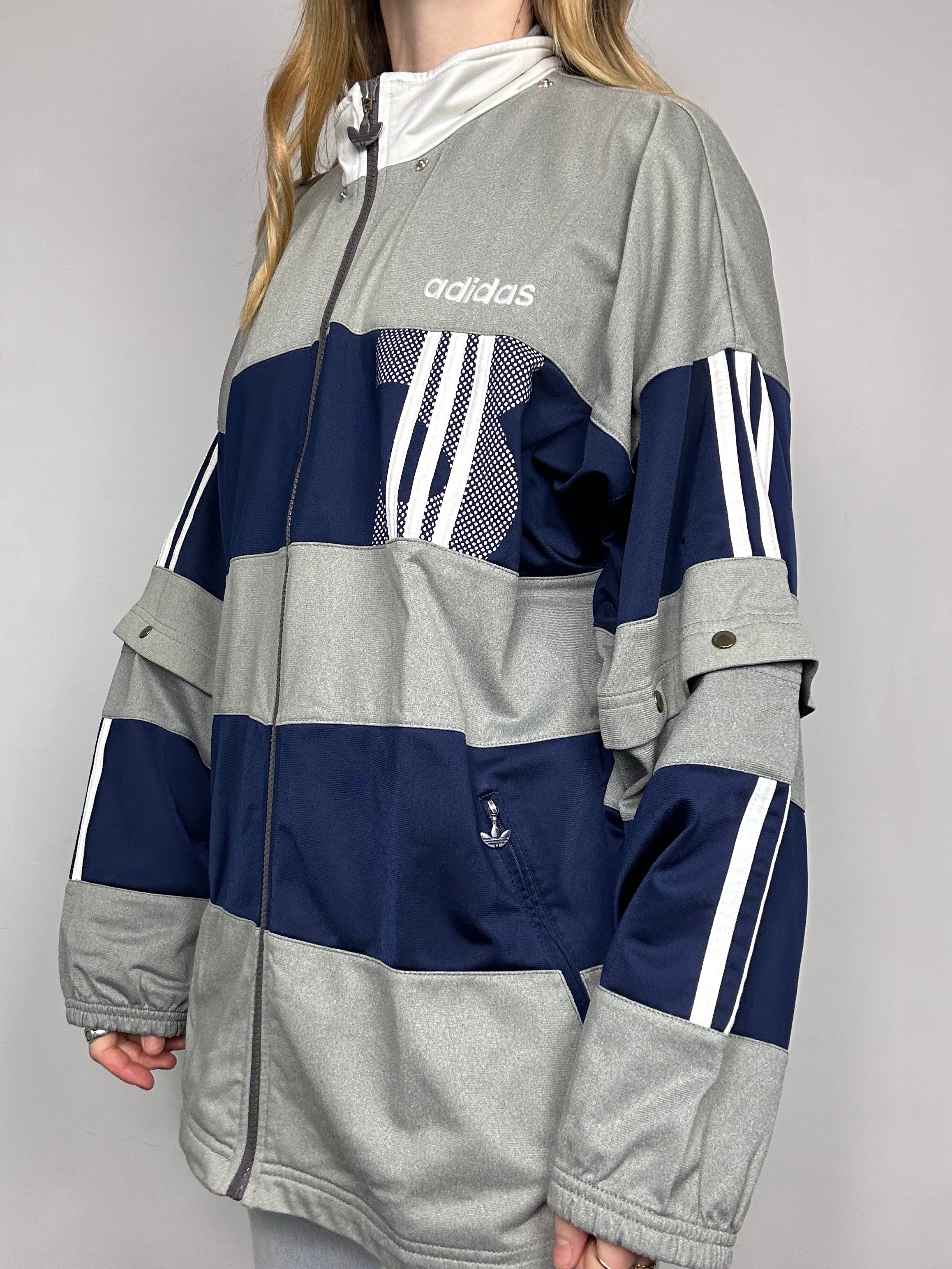Striped 90's Adidas Track Jacket Size Xl
