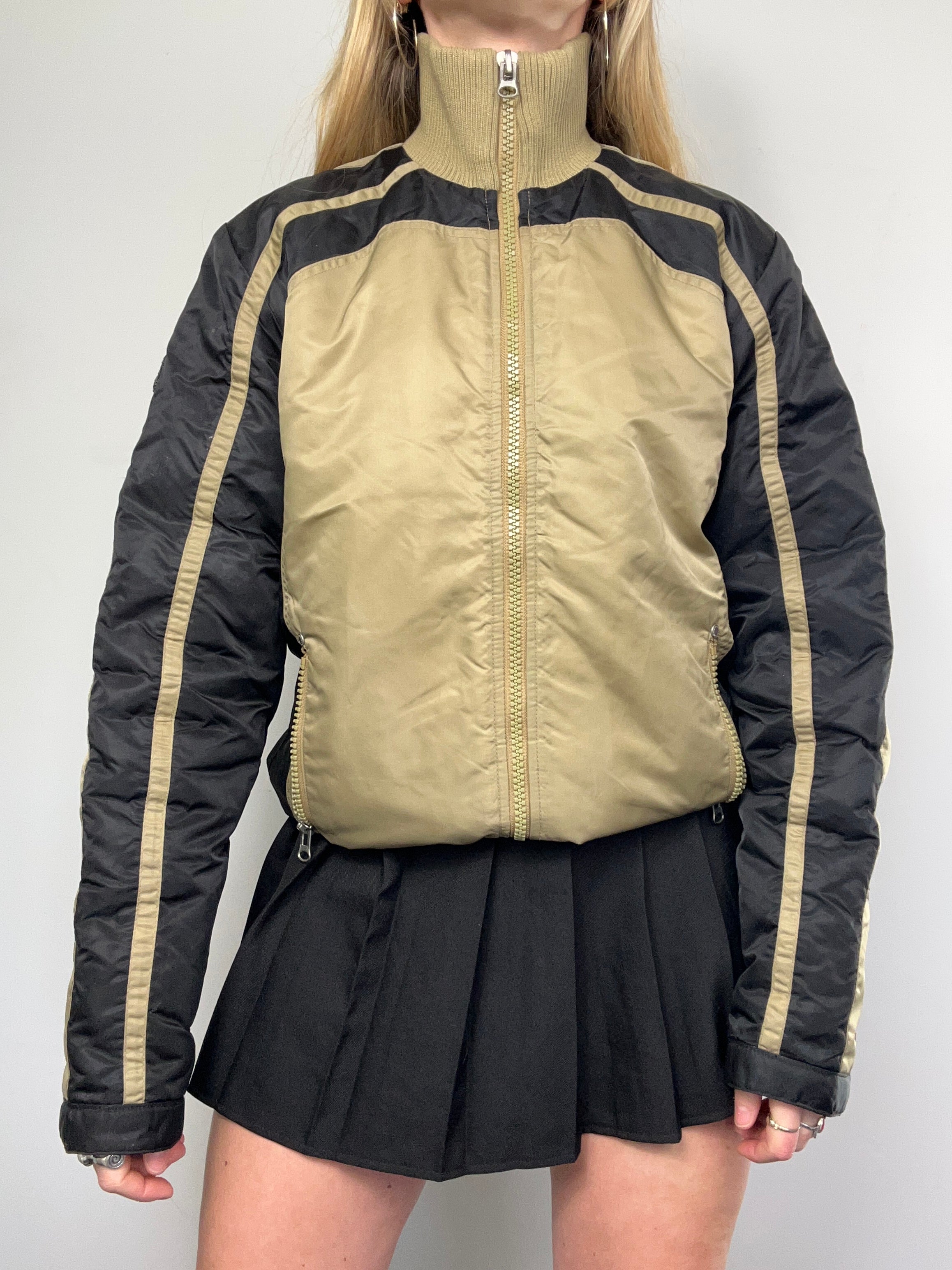 Gold Nylon 90's racer Jacket Size 10