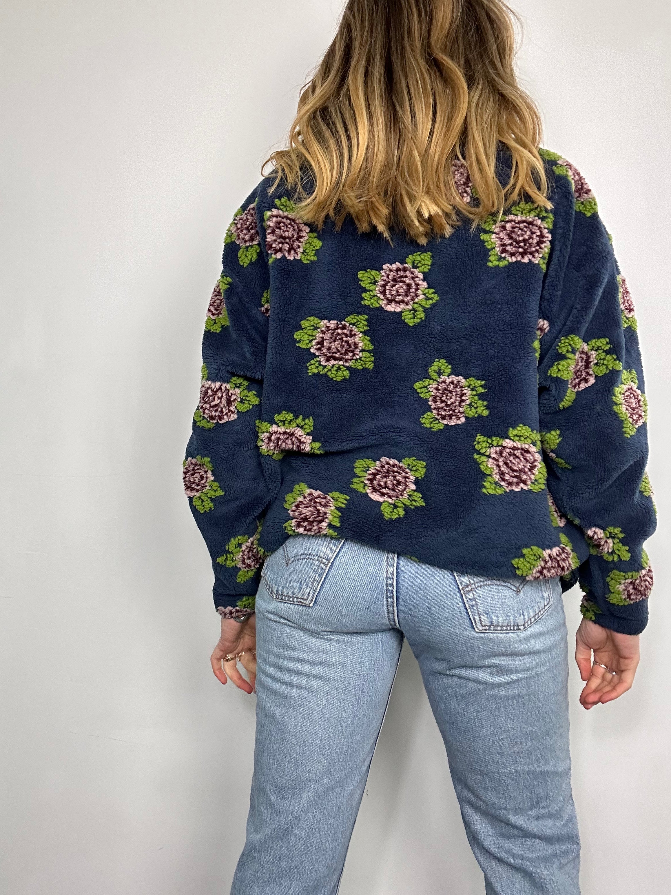 half Zip 90's Teddy Fleece Size S