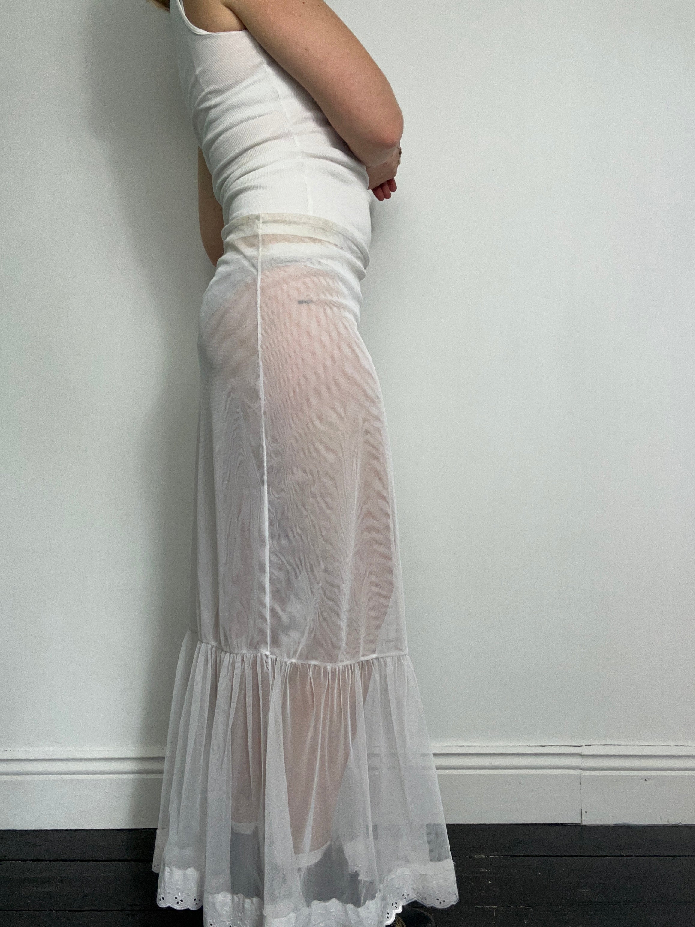 Sheer White Maci Skirt Size 12/14