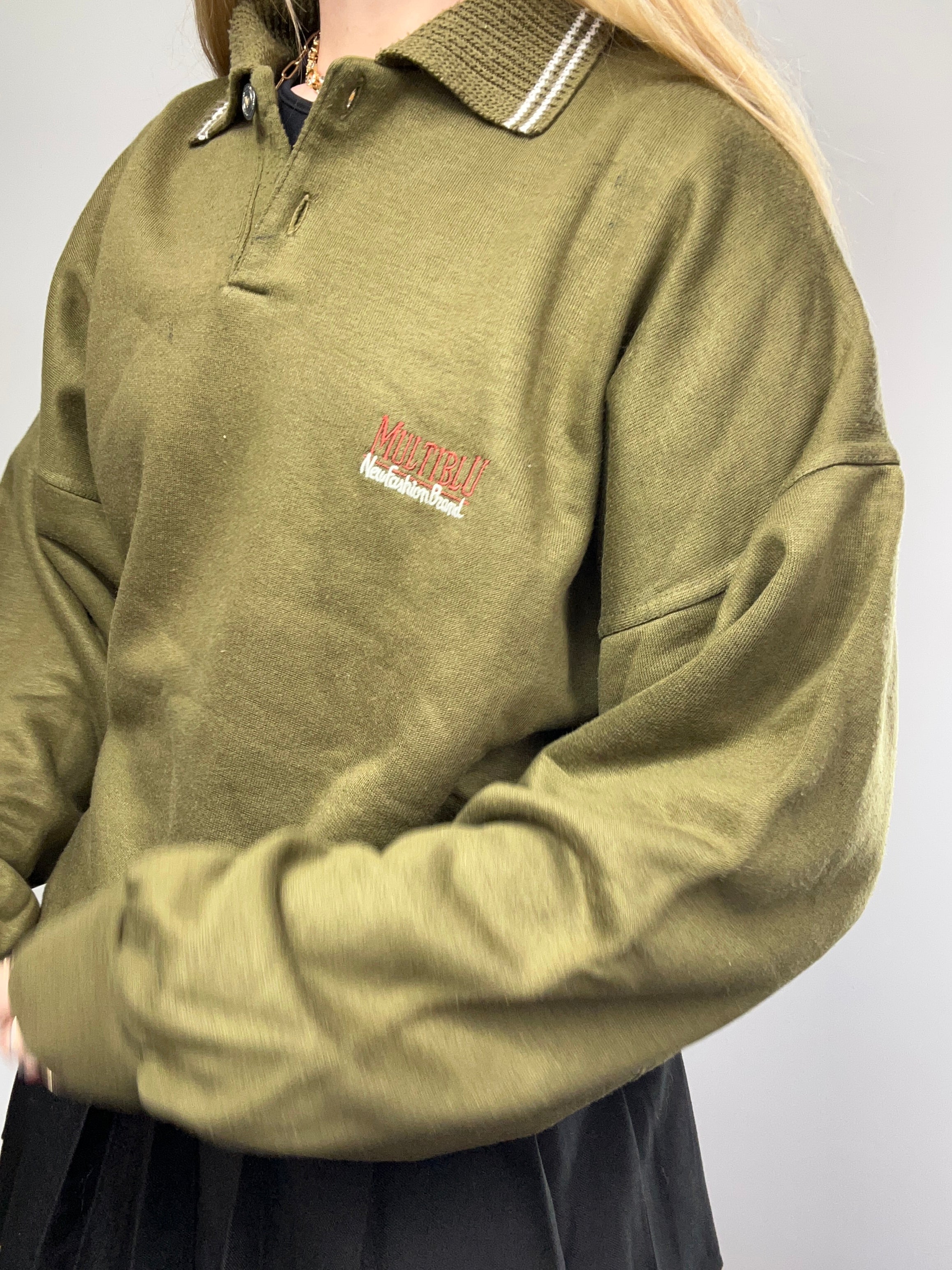 kaki 90's Green Sweater Size L