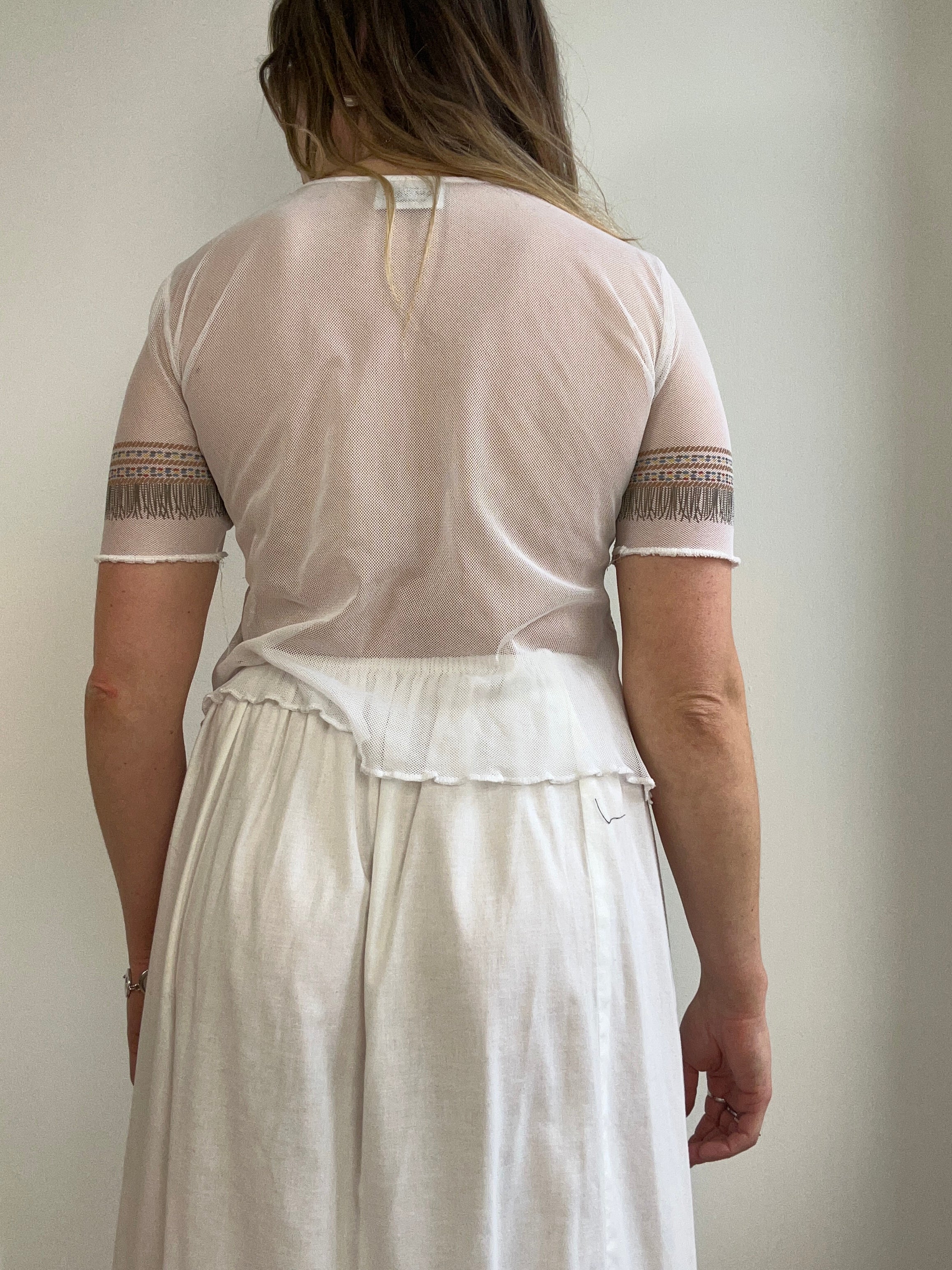 White Mesh Top Size 10/12