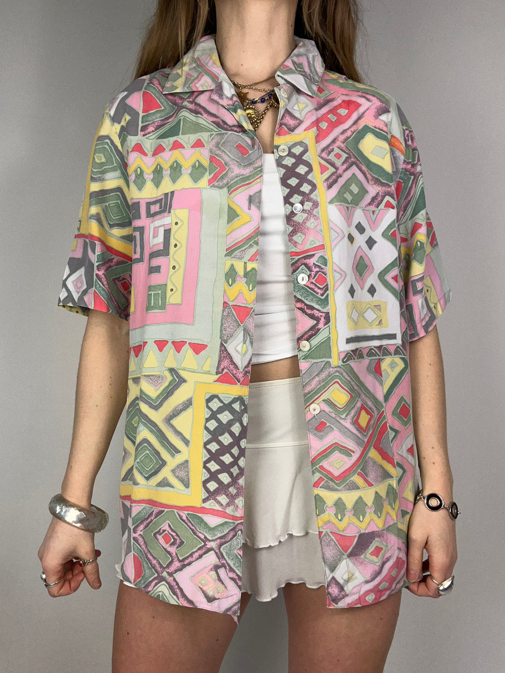 Peach aztec Shirt Size M