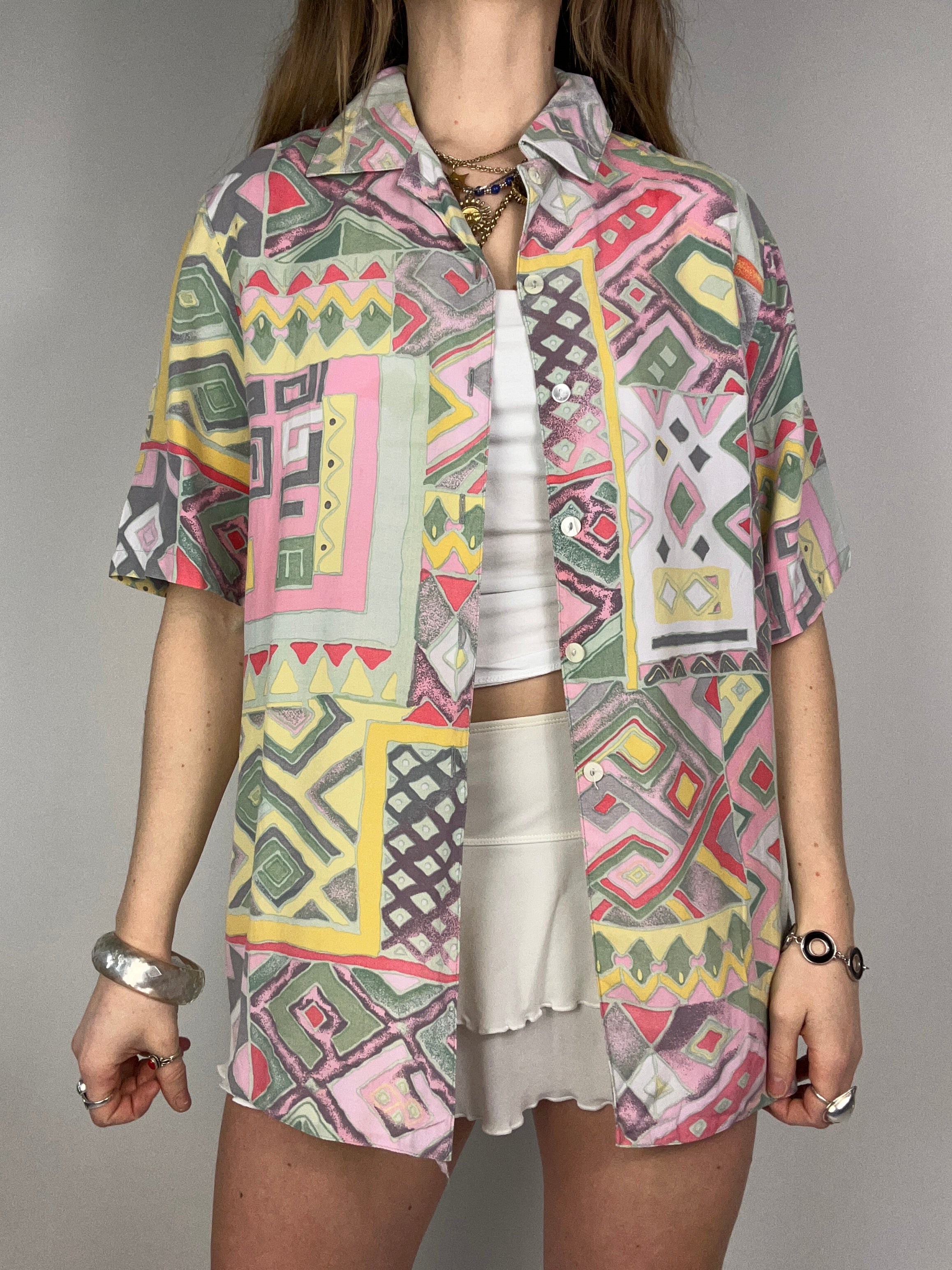 Peach aztec Shirt Size M